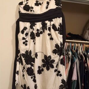 Sequin Hearts Strapless Black and White Dress